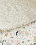 Giraffe Birthday Party bamboo baby burp cloth — soft bamboo cotton flatlay