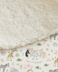 Giraffe Birthday Party bamboo baby burp cloth — soft bamboo cotton flatlay