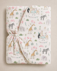 Giraffe Birthday Party bamboo baby changing mat — folded