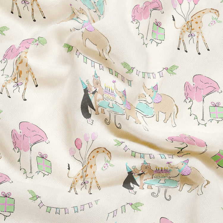 Giraffe Birthday Party bamboo baby quilt — absorbent sherpa backing