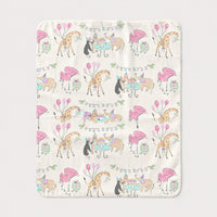 Giraffe Birthday Party bamboo baby quilt — print detail