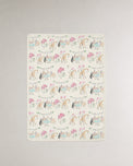 Giraffe Birthday Party bamboo baby quilt — soft bamboo cotton flatlay