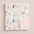 Giraffe Birthday Party bamboo baby quilt — folded
