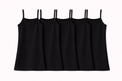 Anaario Girls Black Sleeveless Bamboo Vest, pack of 5