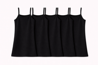 Anaario Girls Black Sleeveless Bamboo Vest, pack of 5