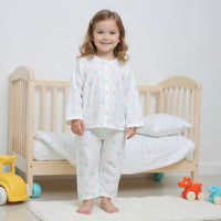 Girl wearing Anaario Blue Palm Leaves Night Suit