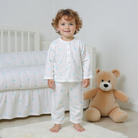 Girl wearing Anaario Blue Palm Leaves Night Suit