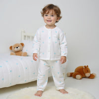 Girl wearing Anaario Blue Palm Leaves Night Suit