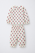 Girl wearing Anaario Blue and Plum Hearts Night Suit