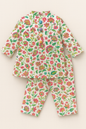 Girl wearing Anaario Cream Floral Cotton Co-ord Set