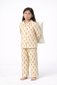 Girl wearing Anaario Garden Carrots Night Suit