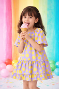 Girl wearing Anaario Lavender Lemonade Dress