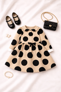 Girl wearing Anaario Midnight Polka Dress