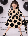 Girl wearing Anaario Midnight Polka Dress