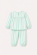 Girl wearing Anaario Mint Green Stripes Night Suit