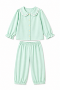 Girl wearing Anaario Mint Petals Dreams Night Suit