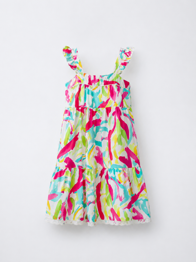 Girl wearing Anaario Paint Splash Strappy Dress