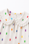 Girl wearing Anaario Multi-Coloured Squares Night Suit