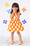 Girl wearing Anaario Apricot Pop Dress