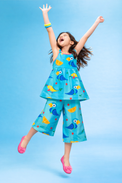 Girl wearing Anaario Parrot and Tropical Fruits Co-ord Set