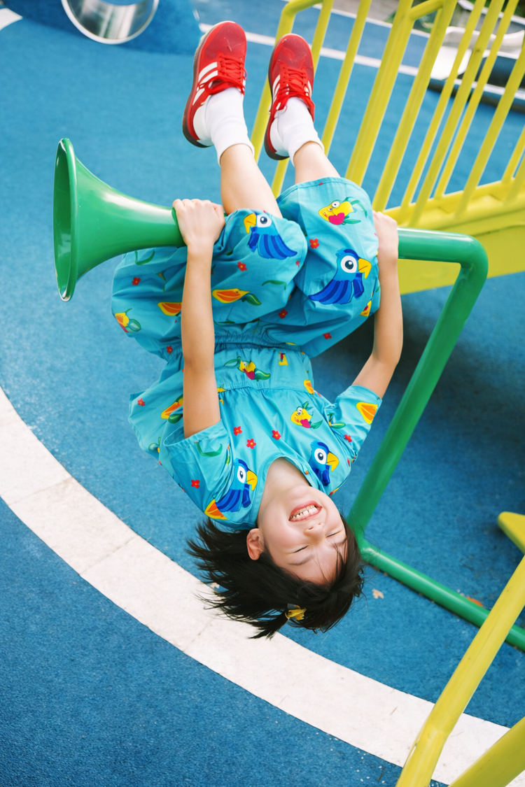 Girl wearing Anaario Parrot and Tropical Fruits Co-ord Set