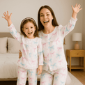 Girl wearing Anaario Bow Bliss Night Suit