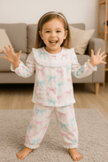 Girl wearing Anaario Bow Bliss Night Suit