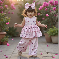 Girl wearing Anaario Pink Petal Co-ord Set