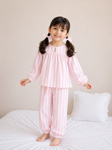 Pink Stripes Night Suit