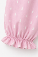 Girl wearing Anaario Pink and White Raindrops Night Suit
