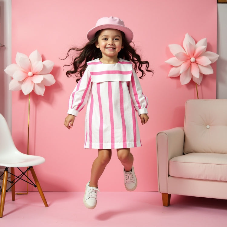 Girl wearing Anaario Candy Stripe Sailor Dress