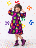 Girl wearing Anaario Purple Bloom Tiered Dress