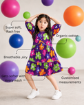 Girl wearing Anaario Purple Bloom Tiered Dress