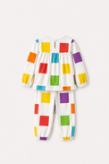 Girl wearing Anaario Rainbow Blocks Night Suit