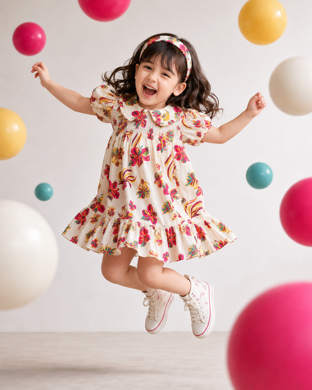 Girl wearing Anaario Cherry Bloom Strappy Dress