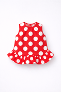 Girl wearing Anaario Cherry Pop Peplum Co-ord Set