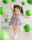 Girl wearing Anaario Rainbow Garden Smocked Dress