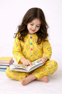 Girl wearing Anaario Yellow Floral Cotton Co-ord Set
