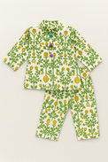 Girl wearing Anaario Yellow Green Cotton Co-ord Set