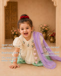 Ivory Bird Peplum Girls' Palazzo Set features