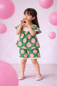 The Garden Party Polka Shorts Set