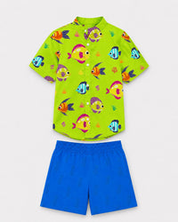 Anaario Green Fish & Blue Co-ord Set