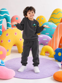 Grey Truck Fleece Set on child by Anaario – winter fleecewear