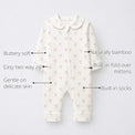 Pink Mushroom Bamboo Baby Sleepsuit – Zip Romper Onesie features