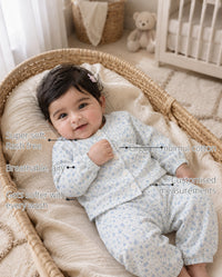 Butter Blue Garden Baby Set features