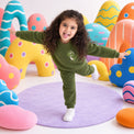 Olive Green Dino Fleece Set on child by Anaario – winter fleecewear