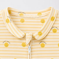 Happy Sunshine bamboo cotton baby sleepsuit — footed zip-front sleepsuit, onesie romper