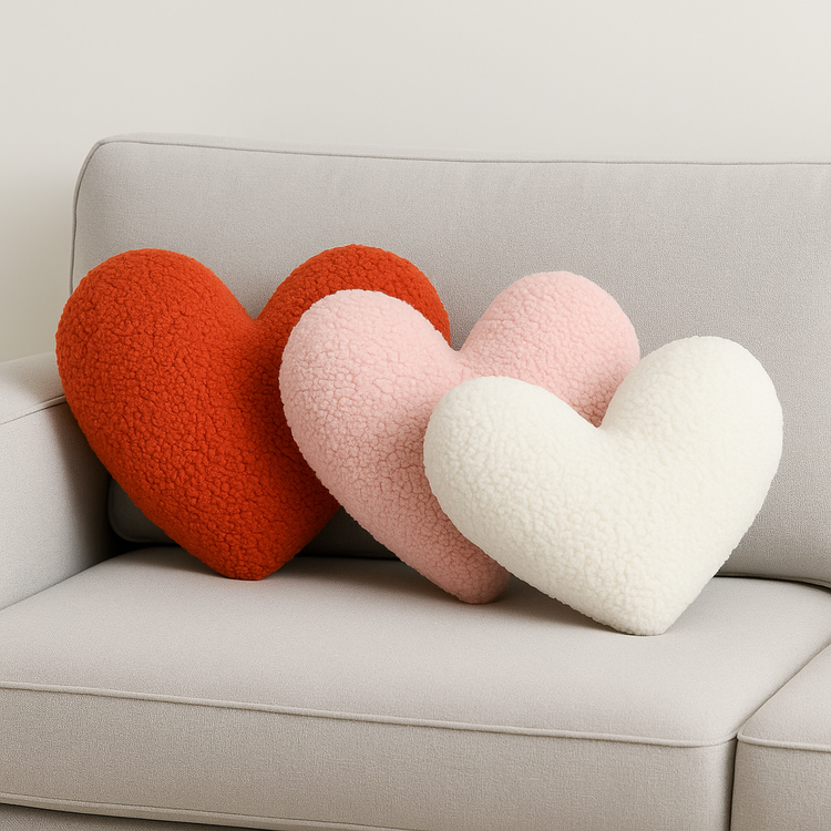 Anaario heart-shaped fleece cushion for kids