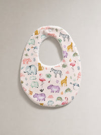 Hippopotamus bamboo baby bib — absorbent sherpa backing