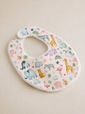 Hippopotamus bamboo baby bib — print detail